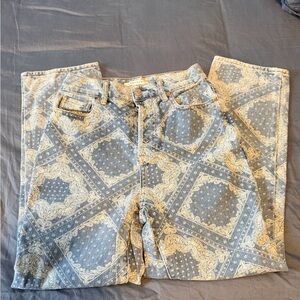 PacSun Blue and white Patterned Women Jeans